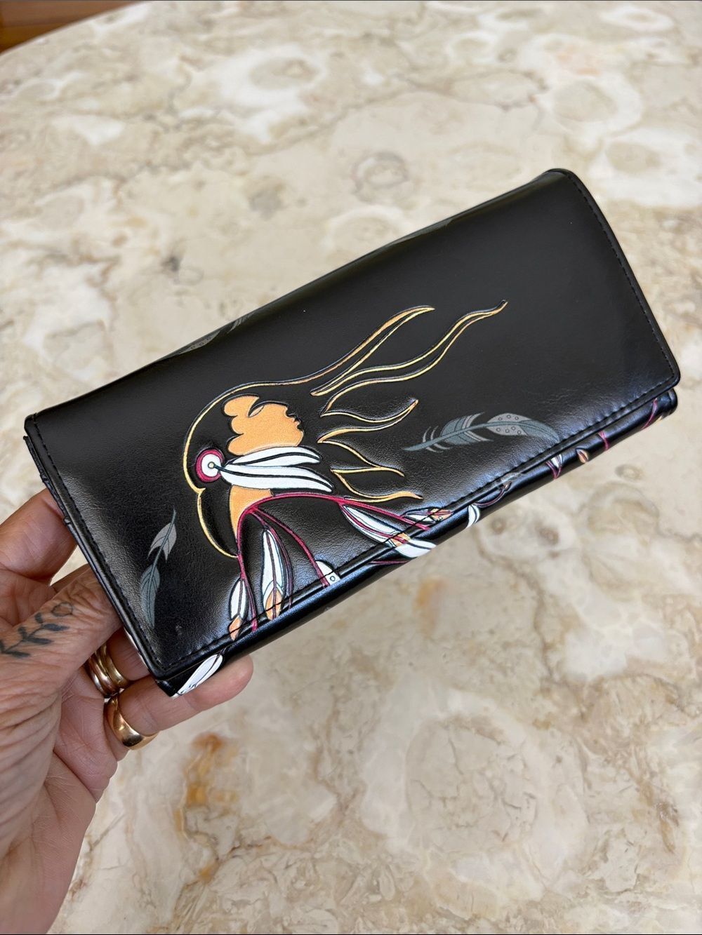 “Eagle's Gift” Long Wallet by Canadian First Nations Sioux Artist Maxine Noel